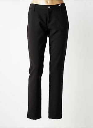 Pantalon chino tissage popeline taille normale noir PLEASE femme