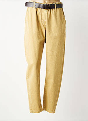 Pantalon droit tissage popeline taille normale beige PLEASE femme