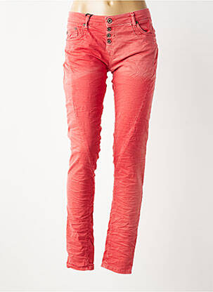 Jeans coupe slim stretch taille normale rouge PLEASE femme