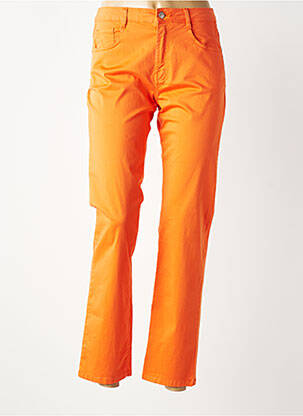 Pantalon slim tissage popeline taille normale orange LOLA ESPELETA femme