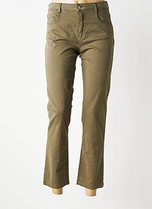 Pantalon slim tissage popeline taille normale vert LOLA ESPELETA femme