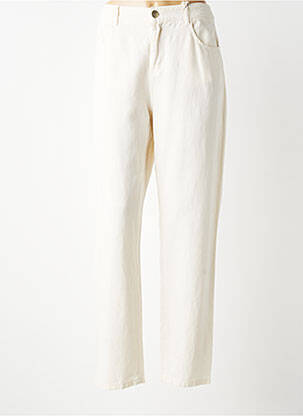 Pantalon droit tissage popeline taille normale beige LOLA ESPELETA femme