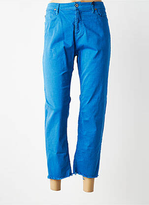 Jeans coupe droite finition bord franc taille normale bleu PLEASE femme