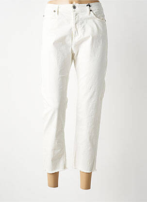 Jeans coupe droite finition bord franc taille normale beige PLEASE femme