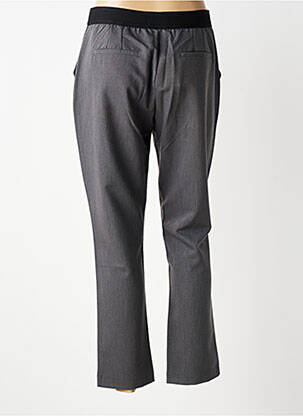 Pantalon chino fermeture zippée sous rabat avec crochet taille normale gris LOSAN femme