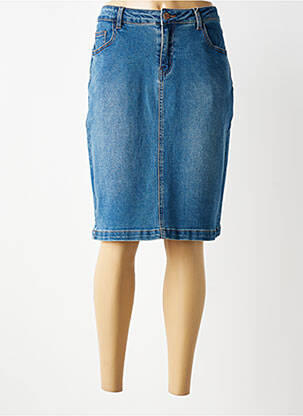Jupe mi-longue coupe droite bleu CREAM femme