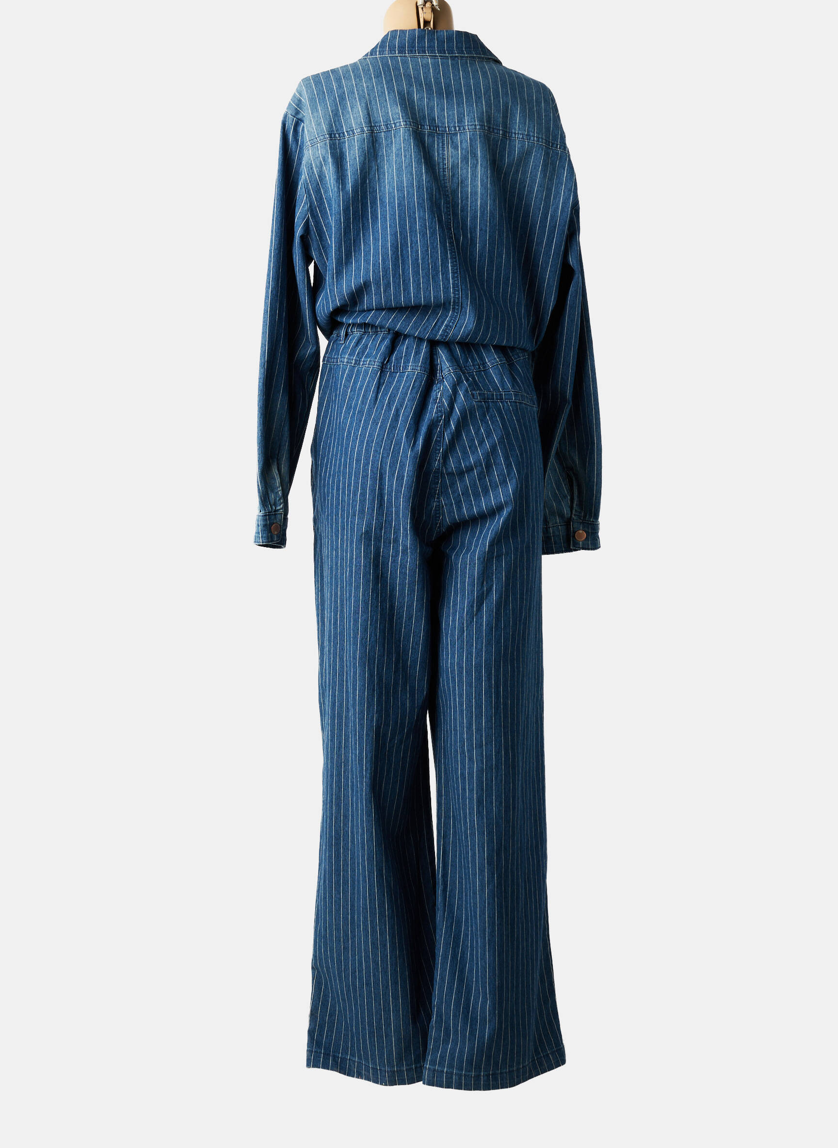 Combi-pantalon coupe cintrée manches longues bleu CREAM femme