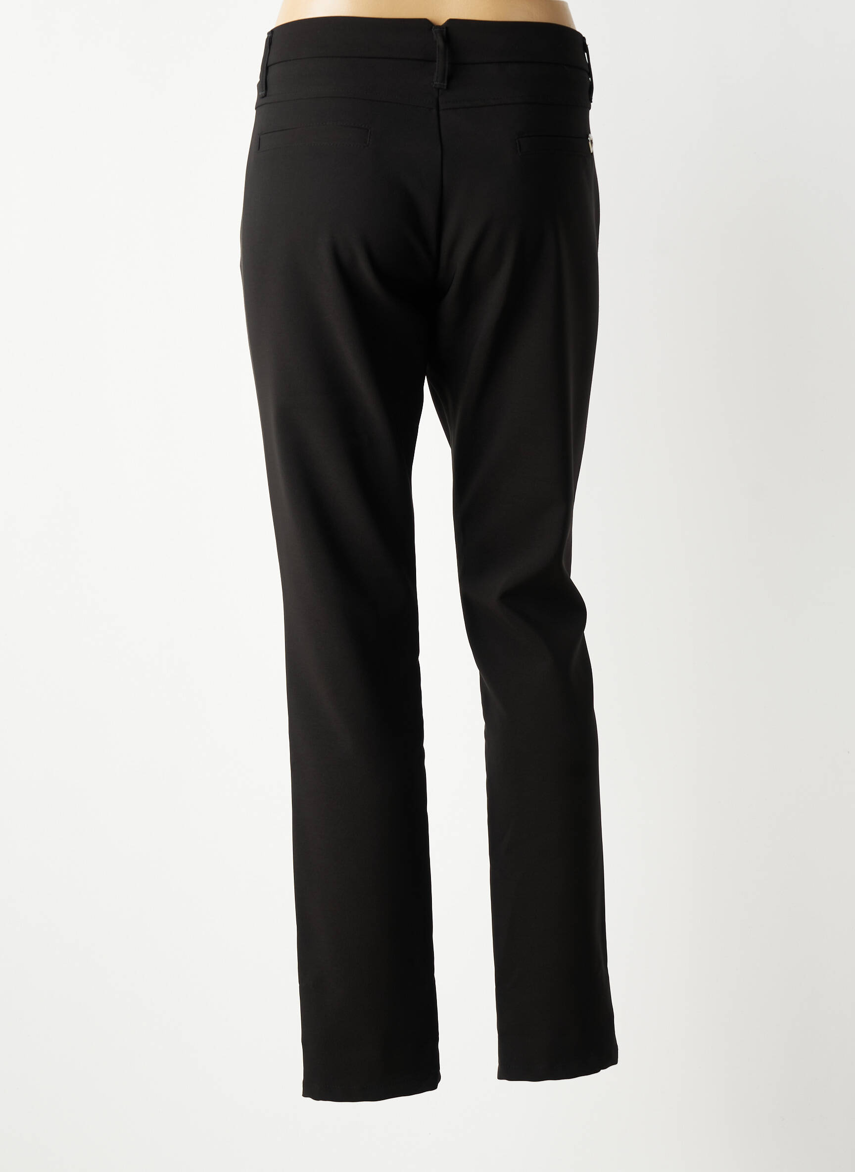 Pantalon chino tissage popeline taille normale noir PLEASE femme
