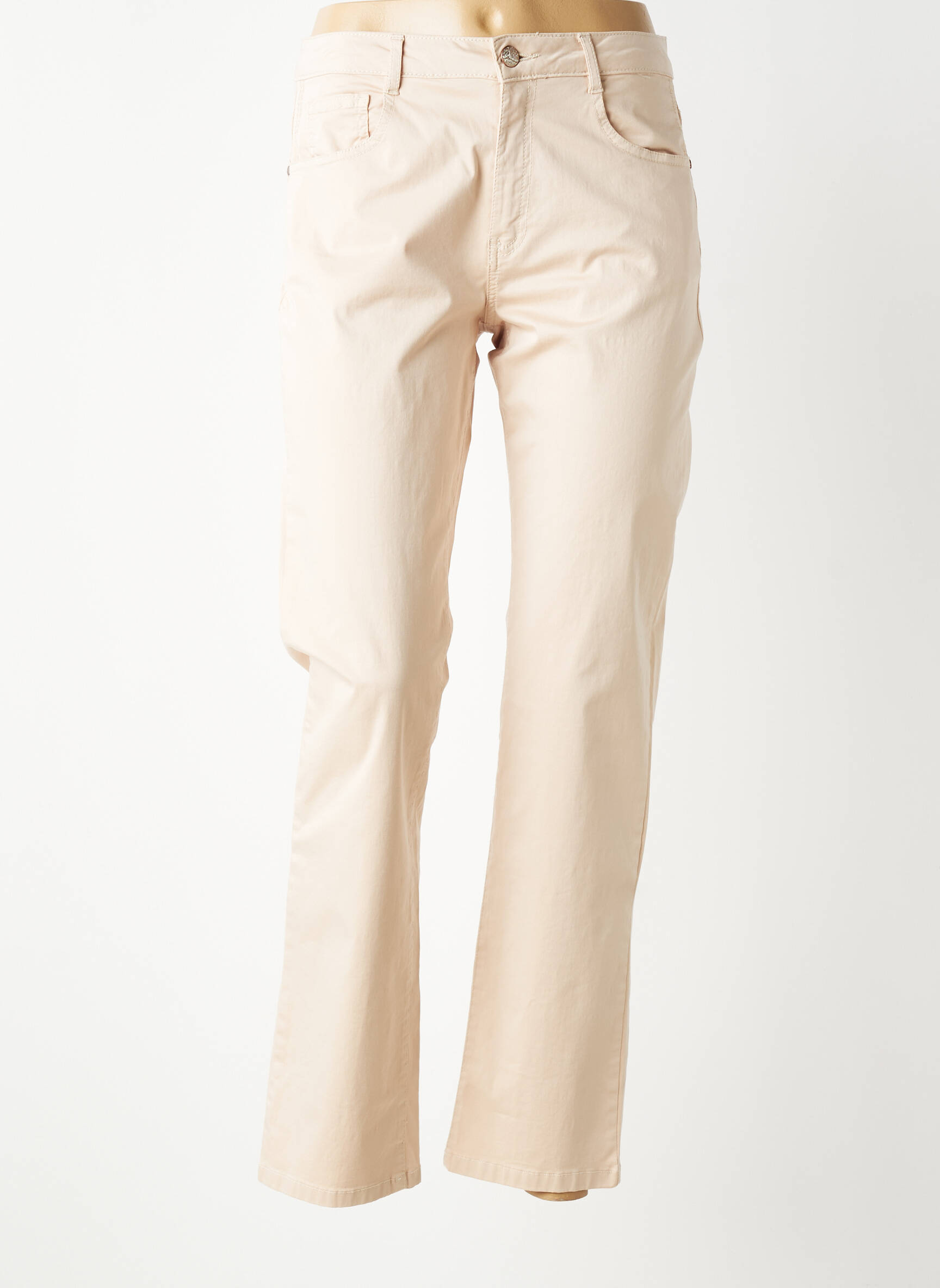 Pantalon slim tissage popeline taille normale beige LOLA ESPELETA femme
