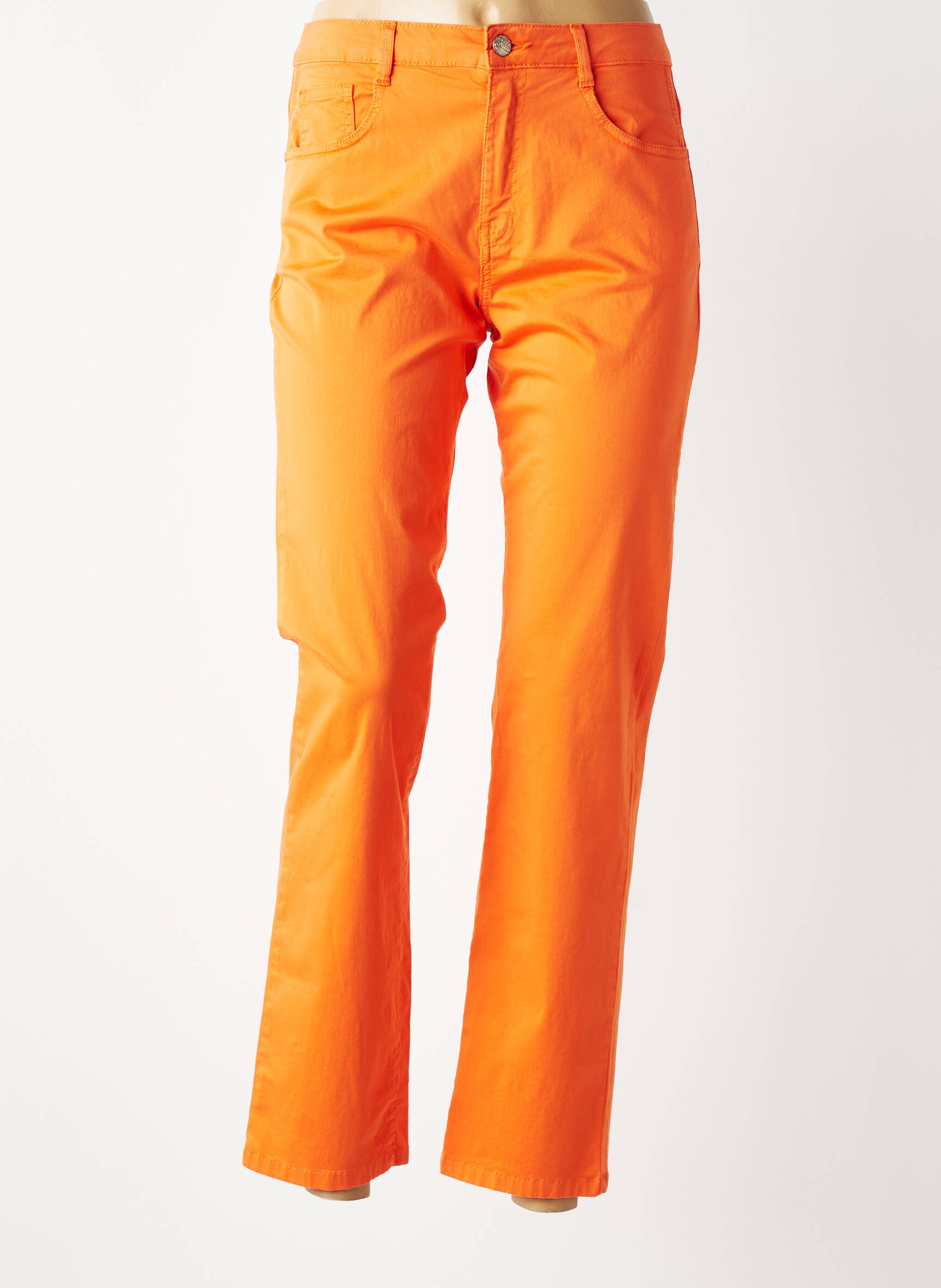 Pantalon slim tissage popeline taille normale orange LOLA ESPELETA femme