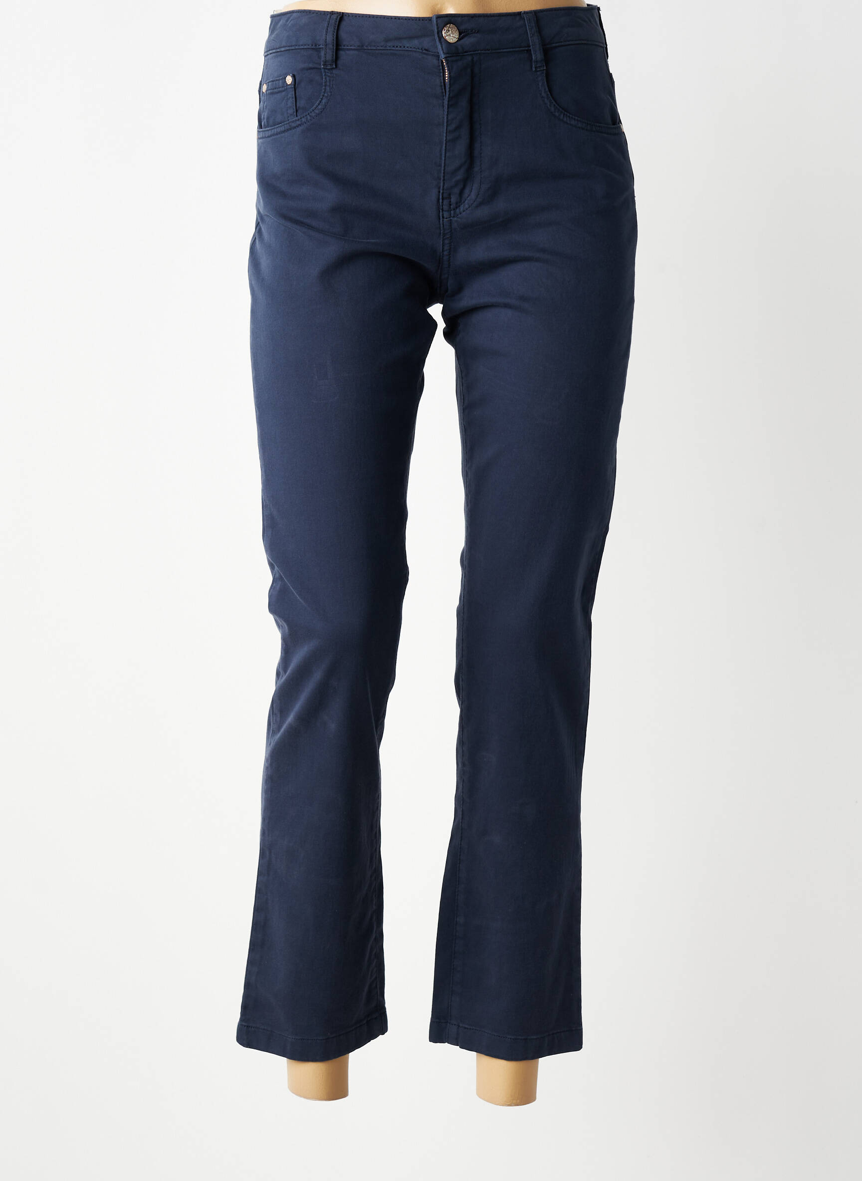 Pantalon slim tissage popeline taille normale bleu LOLA ESPELETA femme