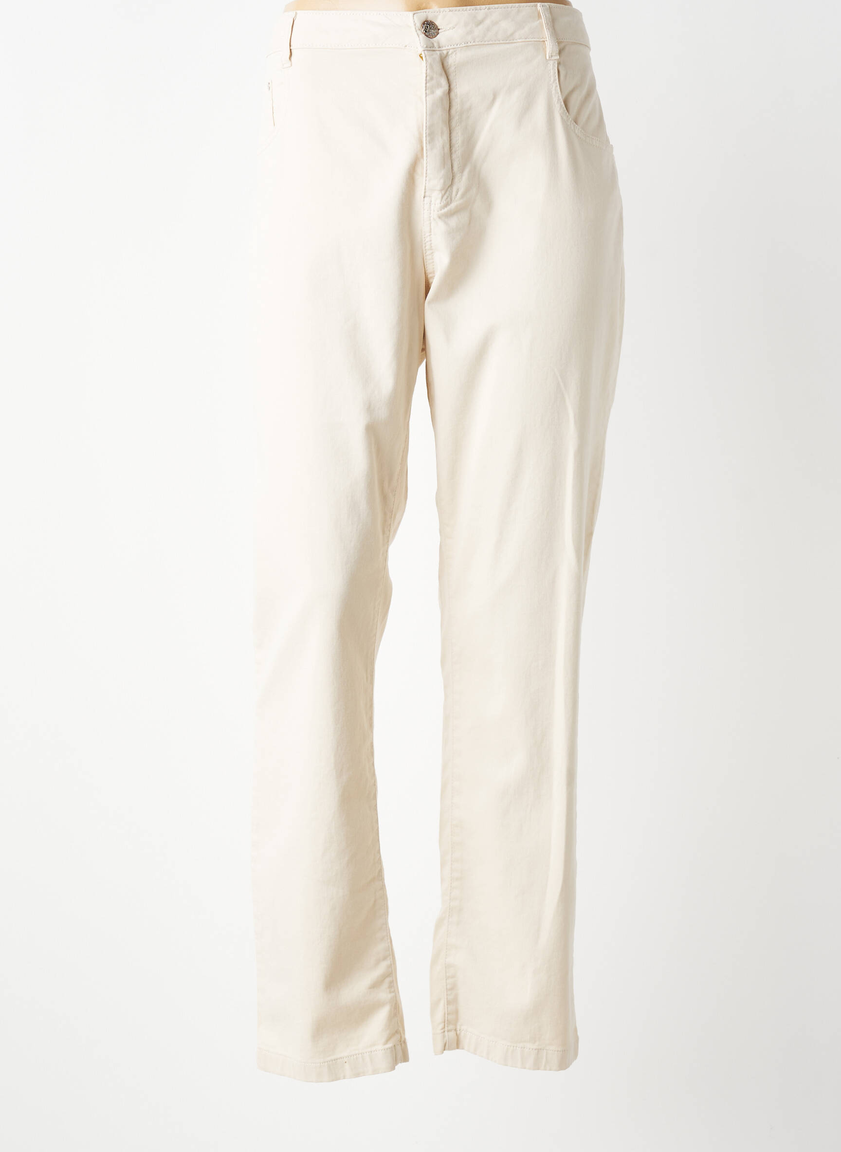 Pantalon slim tissage popeline taille normale beige LOLA ESPELETA femme