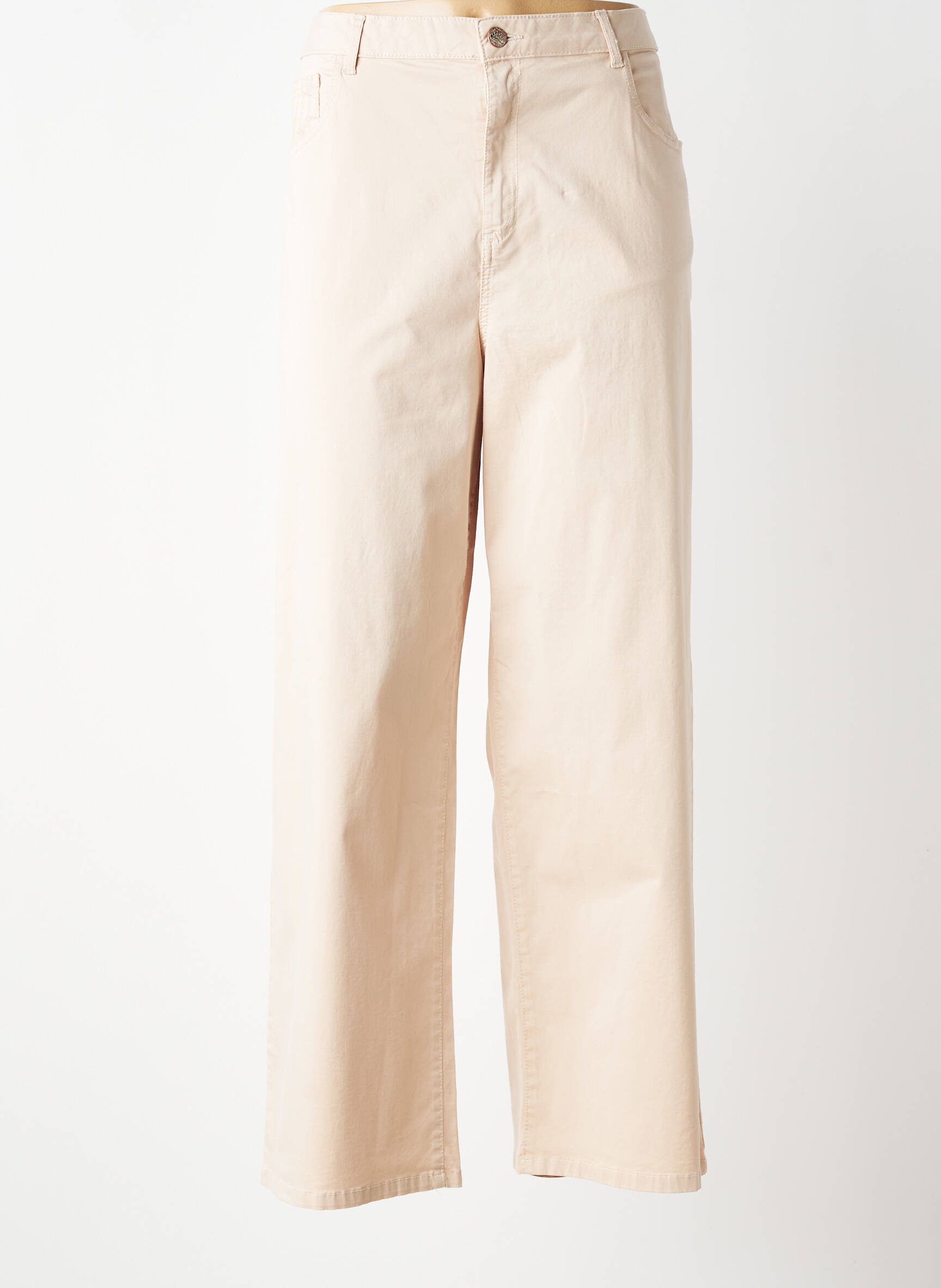 Pantalon large tissage popeline taille normale beige LOLA ESPELETA femme