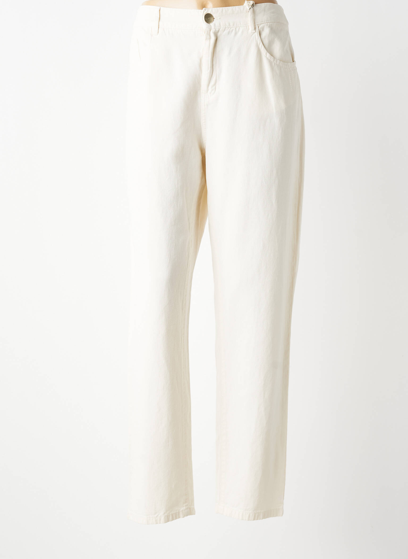 Pantalon droit tissage popeline taille normale beige LOLA ESPELETA femme