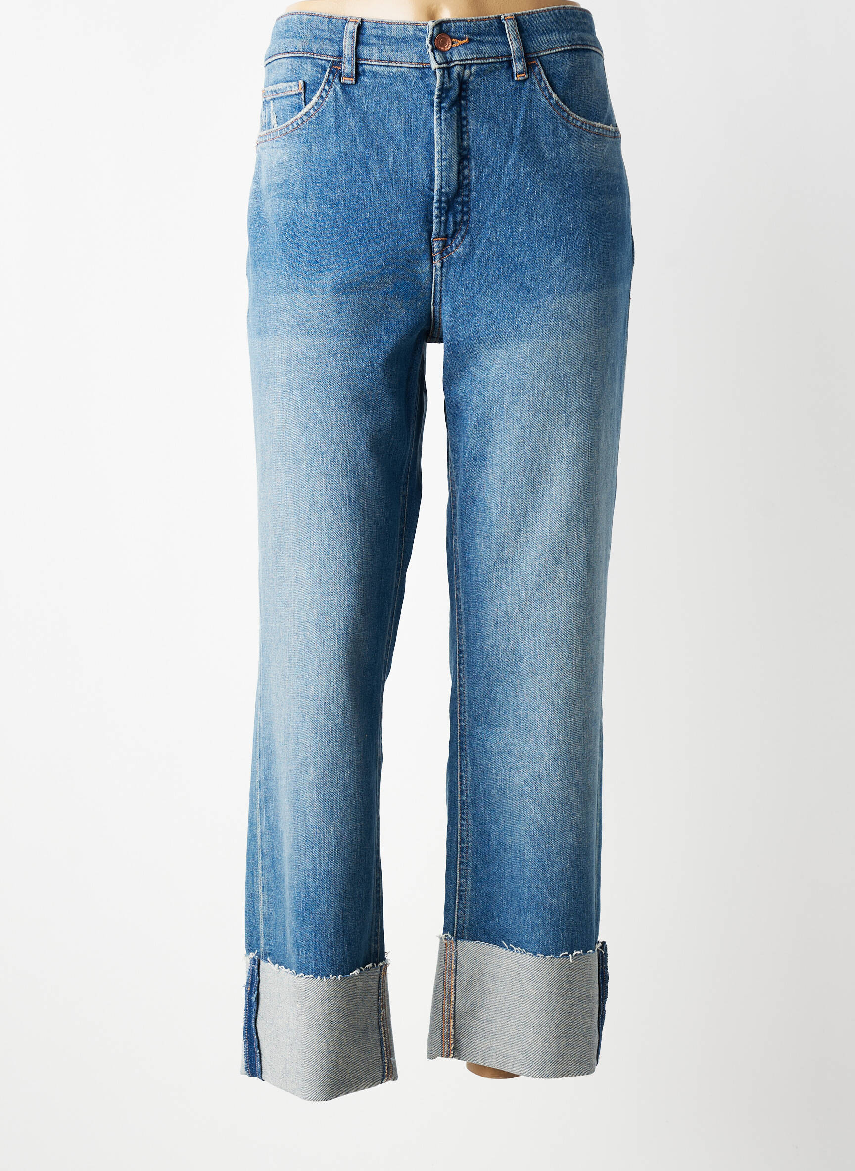Jeans coupe droite effet usé délavé taille normale bleu SALSA femme