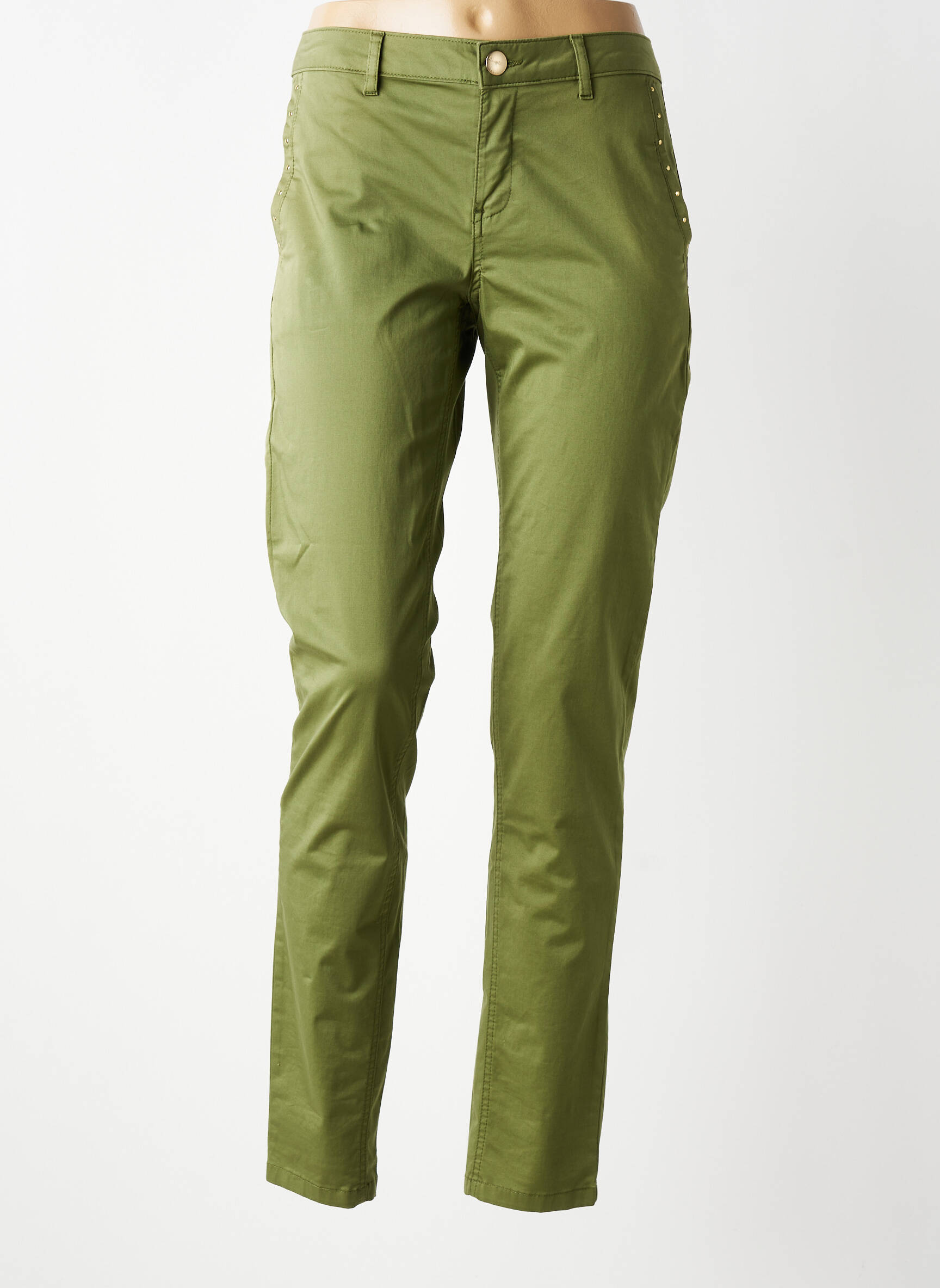 Pantalon chino stretch taille normale vert LOLA ESPELETA femme