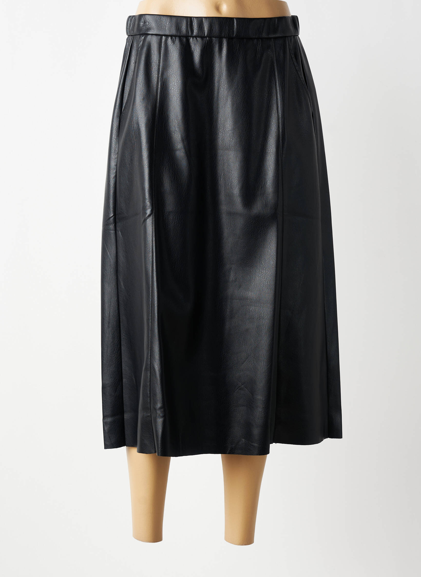 Jupe longue fermeture zippée au dos noir CREAM femme