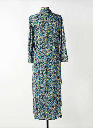 Robe longue manches longues manches longues bleu NATHALIE CHAIZE femme