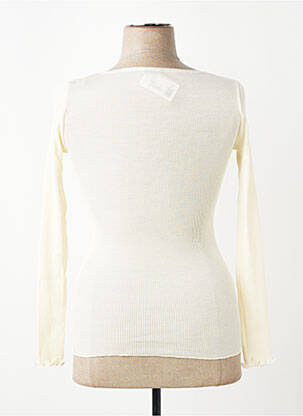 Pull col v manches longues blanc VITTORIA femme