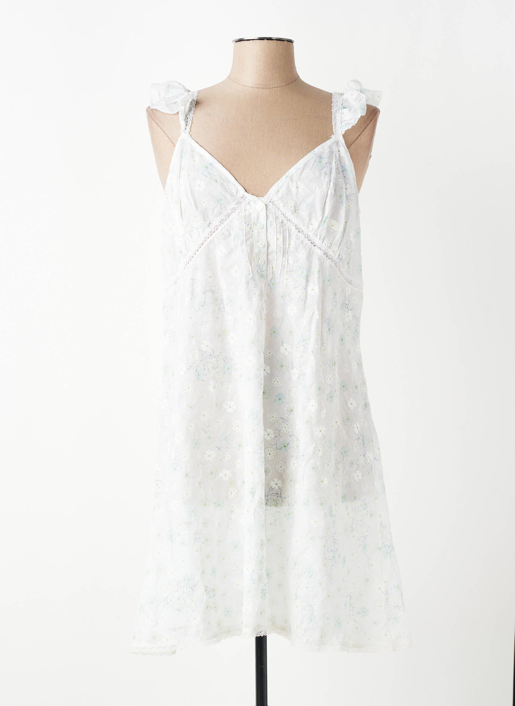Nuisette/combinette légère et transparente blanc PLUTO femme