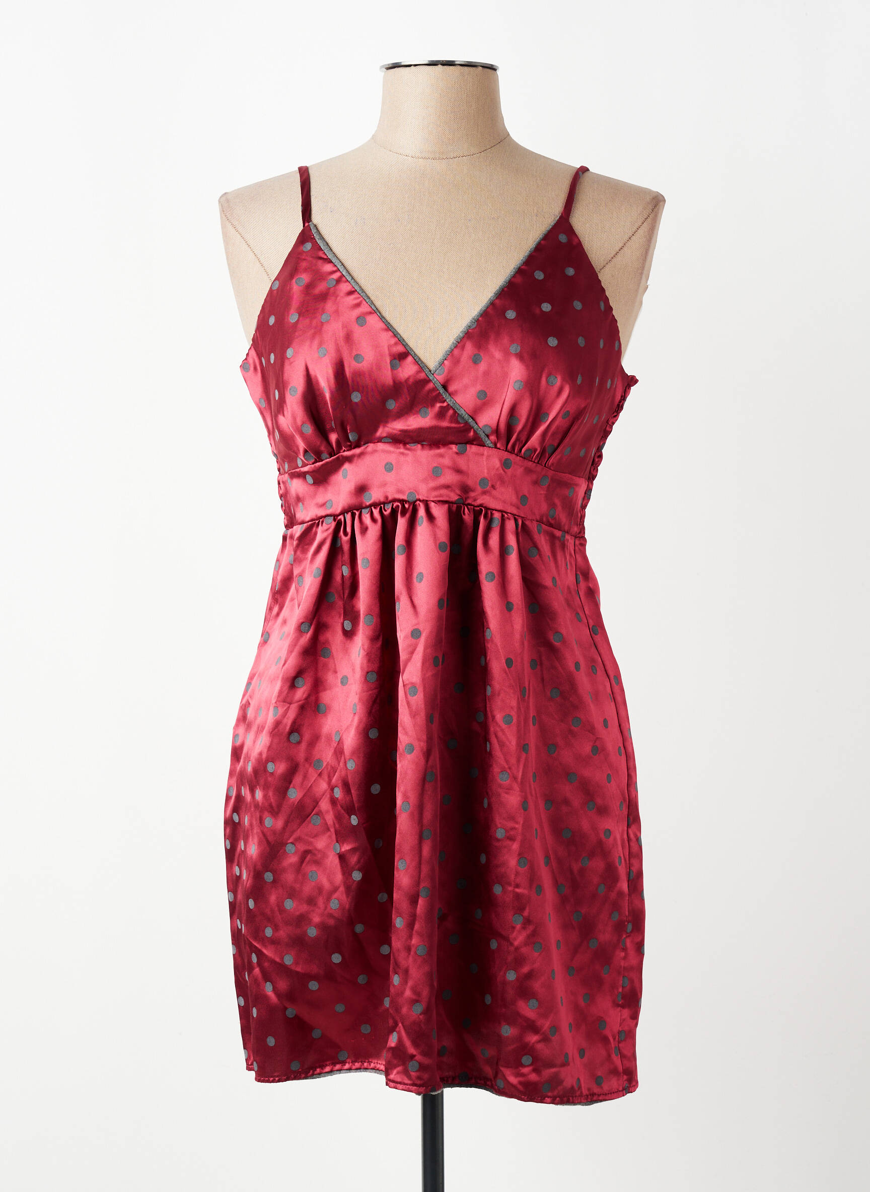 Nuisette/combinette effet matière satinée rouge PEPITA femme