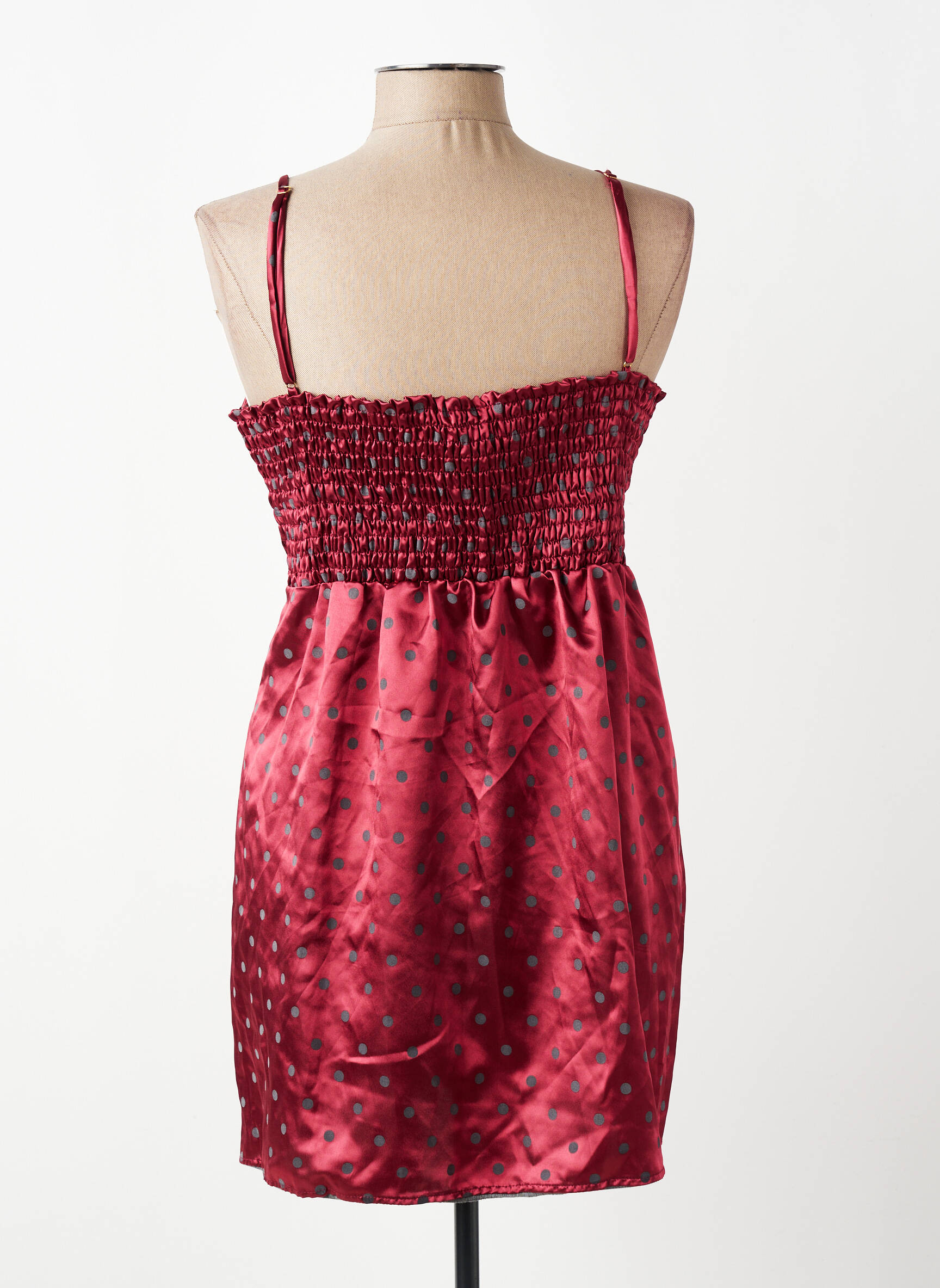 Nuisette/combinette effet matière satinée rouge PEPITA femme