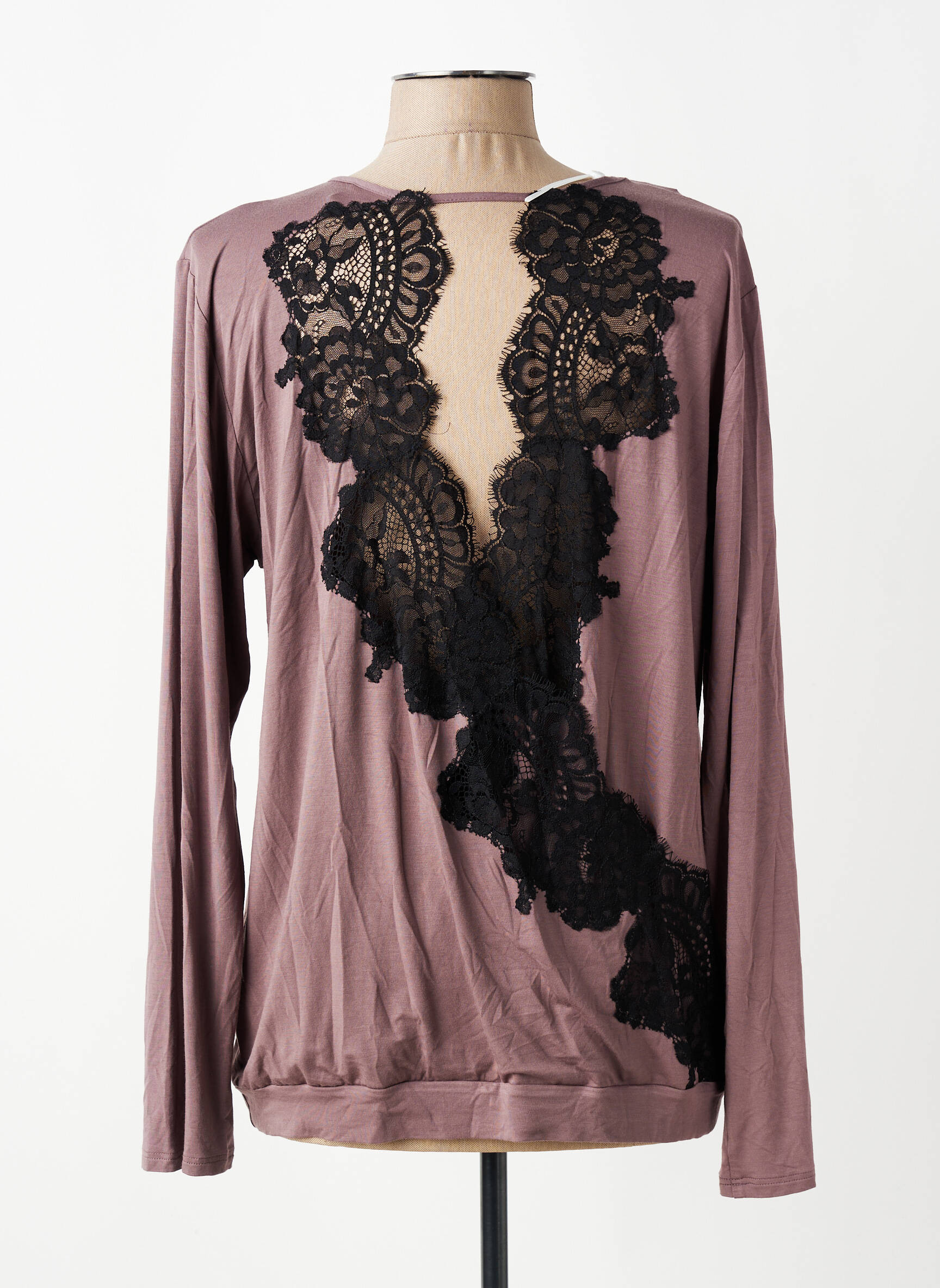 Top stretch manches longues violet COEMI femme