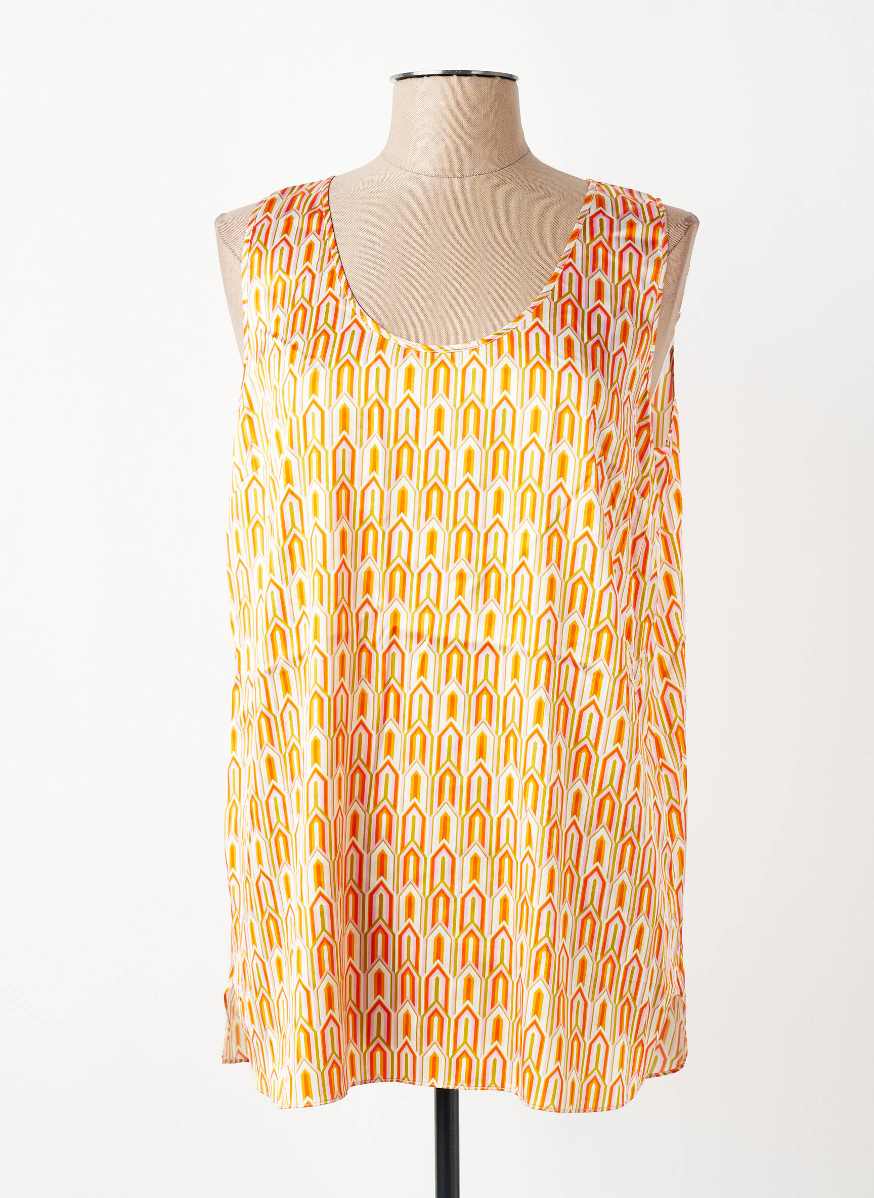 Top imprimé fantaisie sans manche orange HERZEN'S ANGELEGENHEIT femme