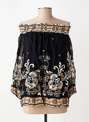 Blouse légère et transparente manches 3/4 noir TWINSET femme