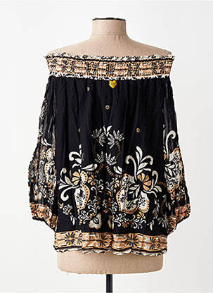 Blouse légère et transparente manches 3/4 noir TWINSET femme