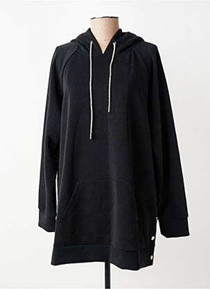 Sweat-shirt à capuche poches manches longues noir ELENA MIRO femme