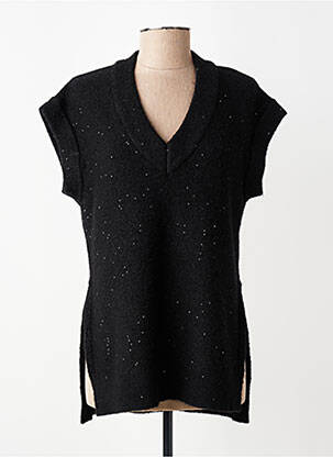 Pull col v manches courtes noir JOSEPH RIBKOFF femme