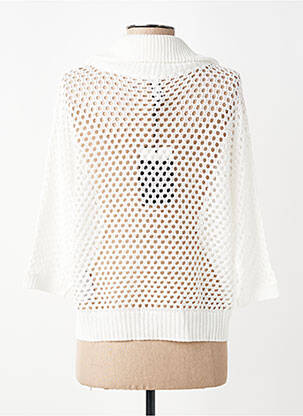 Pull maille ajourée manches 3/4 blanc JOSEPH RIBKOFF femme