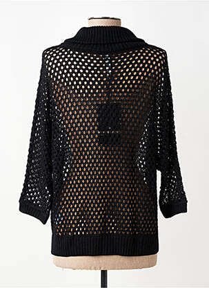 Pull maille ajourée manches 3/4 noir JOSEPH RIBKOFF femme