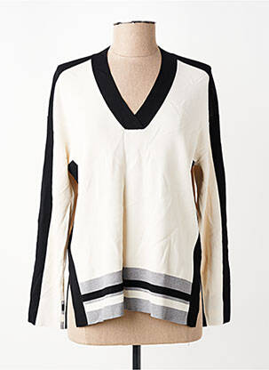 Pull coupe droite manches longues beige ELENA MIRO femme