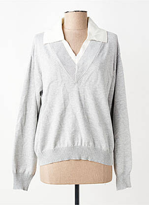 Pull tissage chiné manches longues gris TWINSET femme
