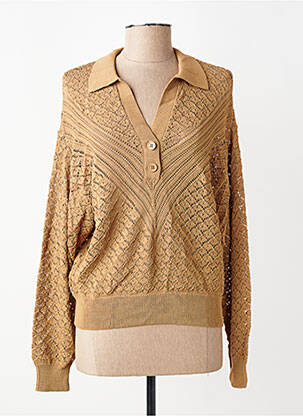 Pull maille ajourée manches longues marron TWINSET femme