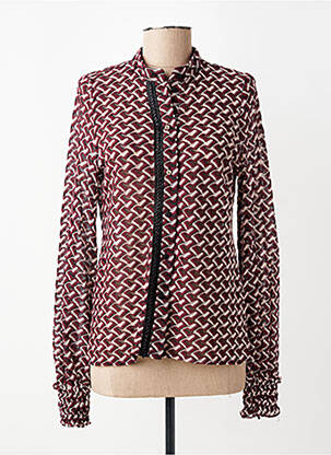 Chemisier coupe cintrée manches longues rouge PHO FIRENZE femme