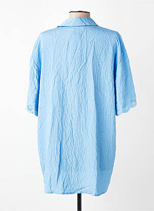 Chemisier tissage crêpe manches courtes bleu WATERCULT femme