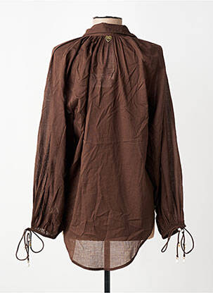 Tunique manches longues légère et transparente marron TWINSET femme