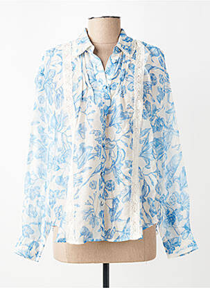 Chemisier imprimé fleurs manches longues bleu TWINSET femme