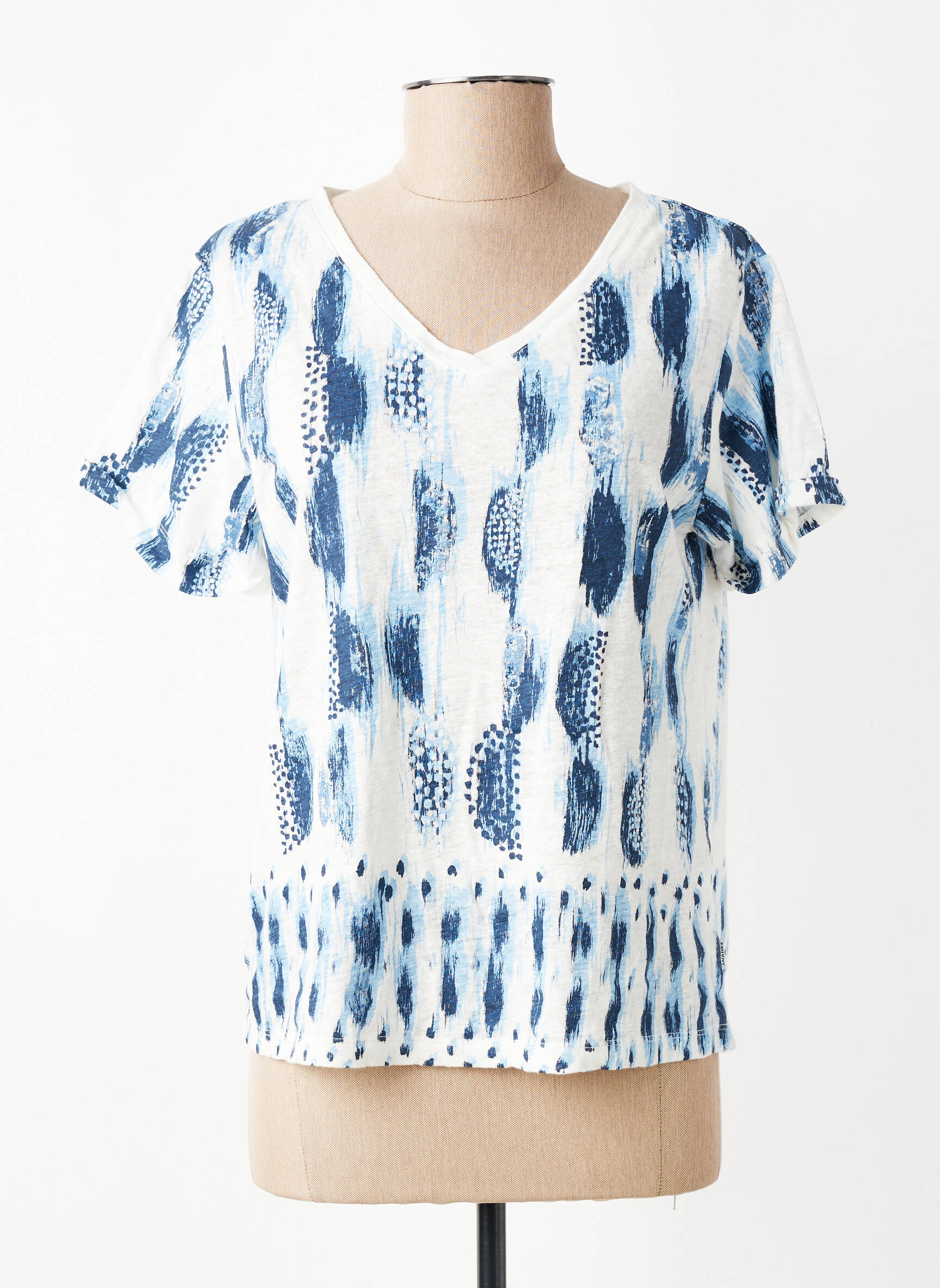 T-shirt imprimé fantaisie manches courtes bleu ANANKE femme