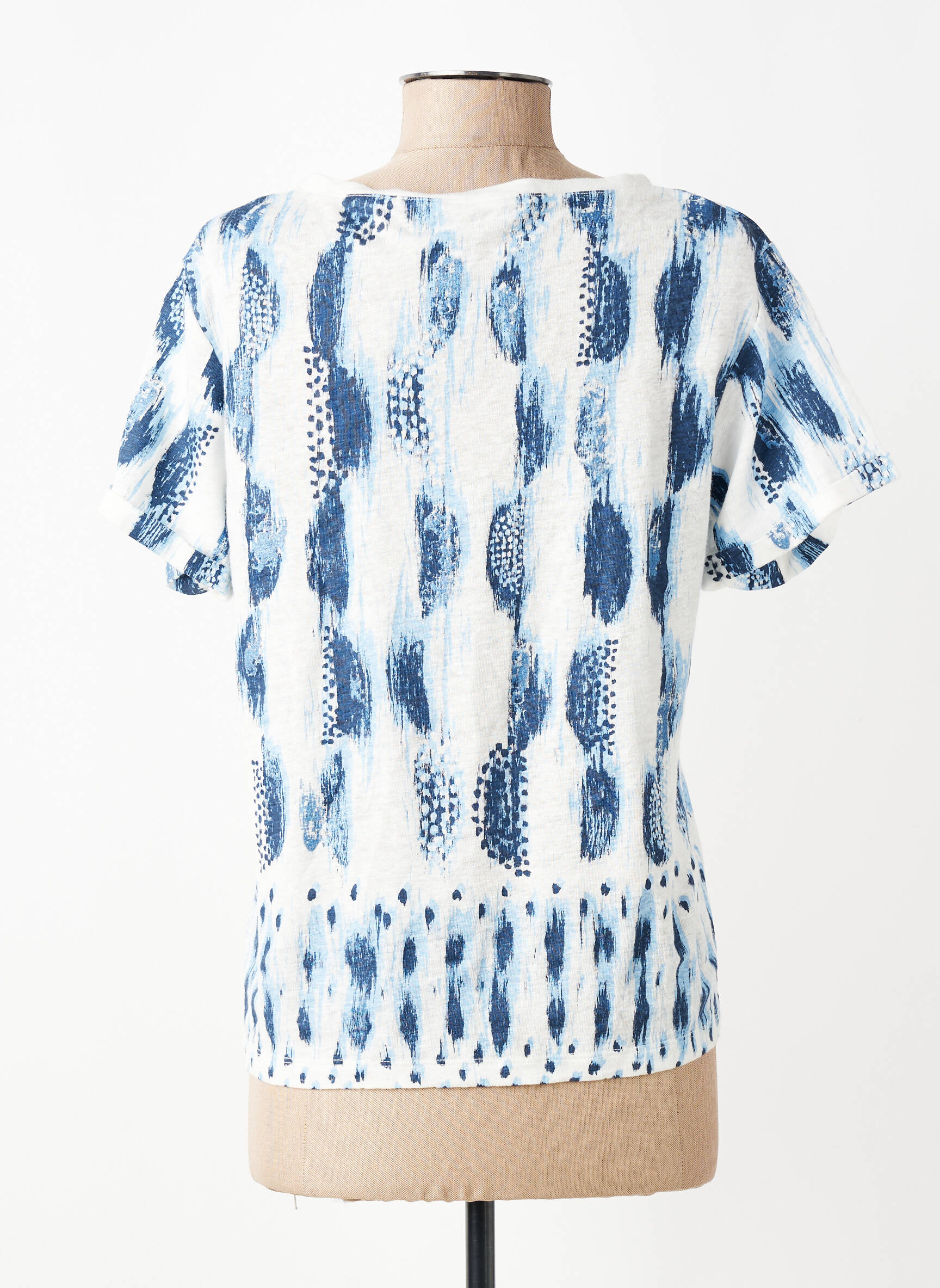 T-shirt imprimé fantaisie manches courtes bleu ANANKE femme