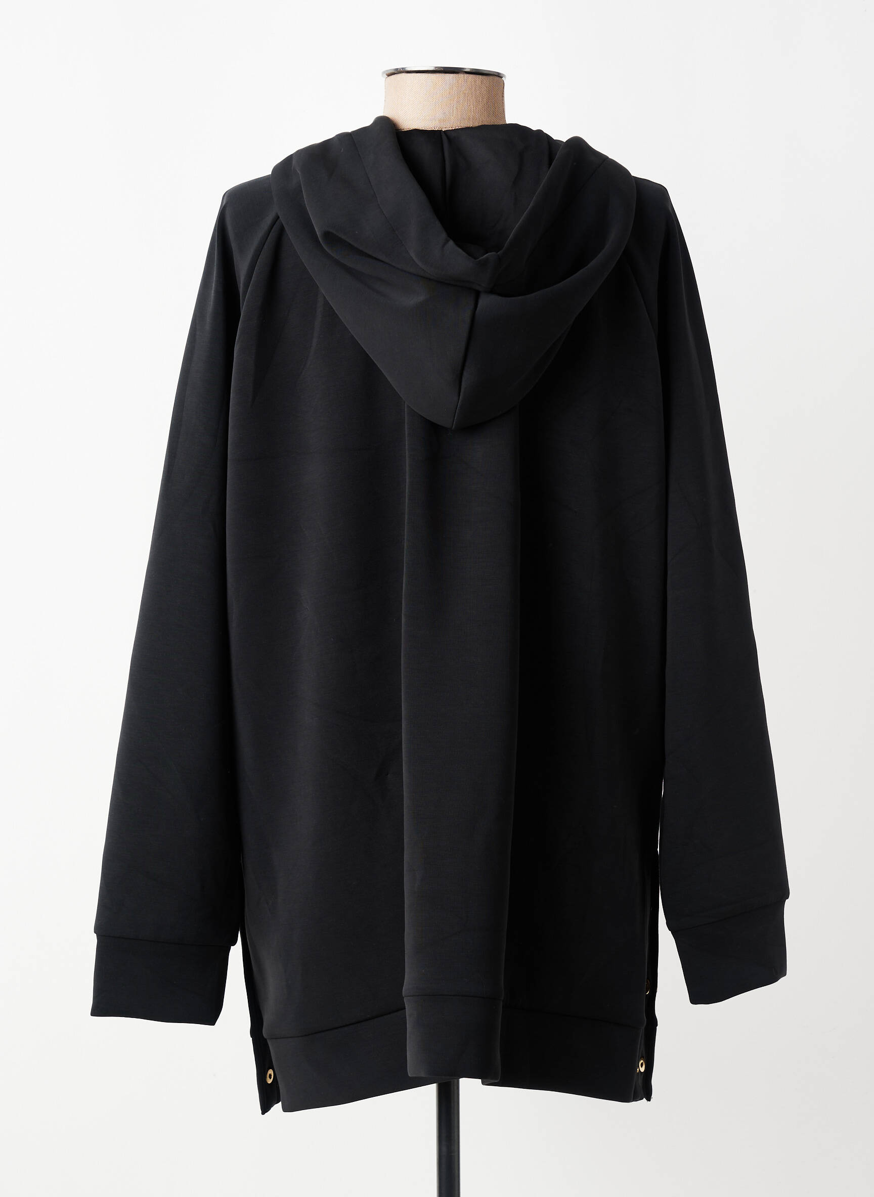 Sweat-shirt à capuche poches manches longues noir ELENA MIRO femme