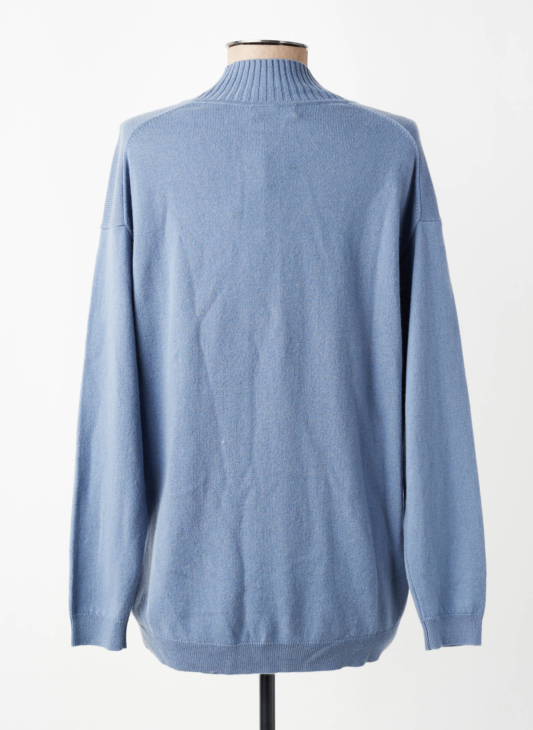 Pull col v manches longues bleu REPEAT femme
