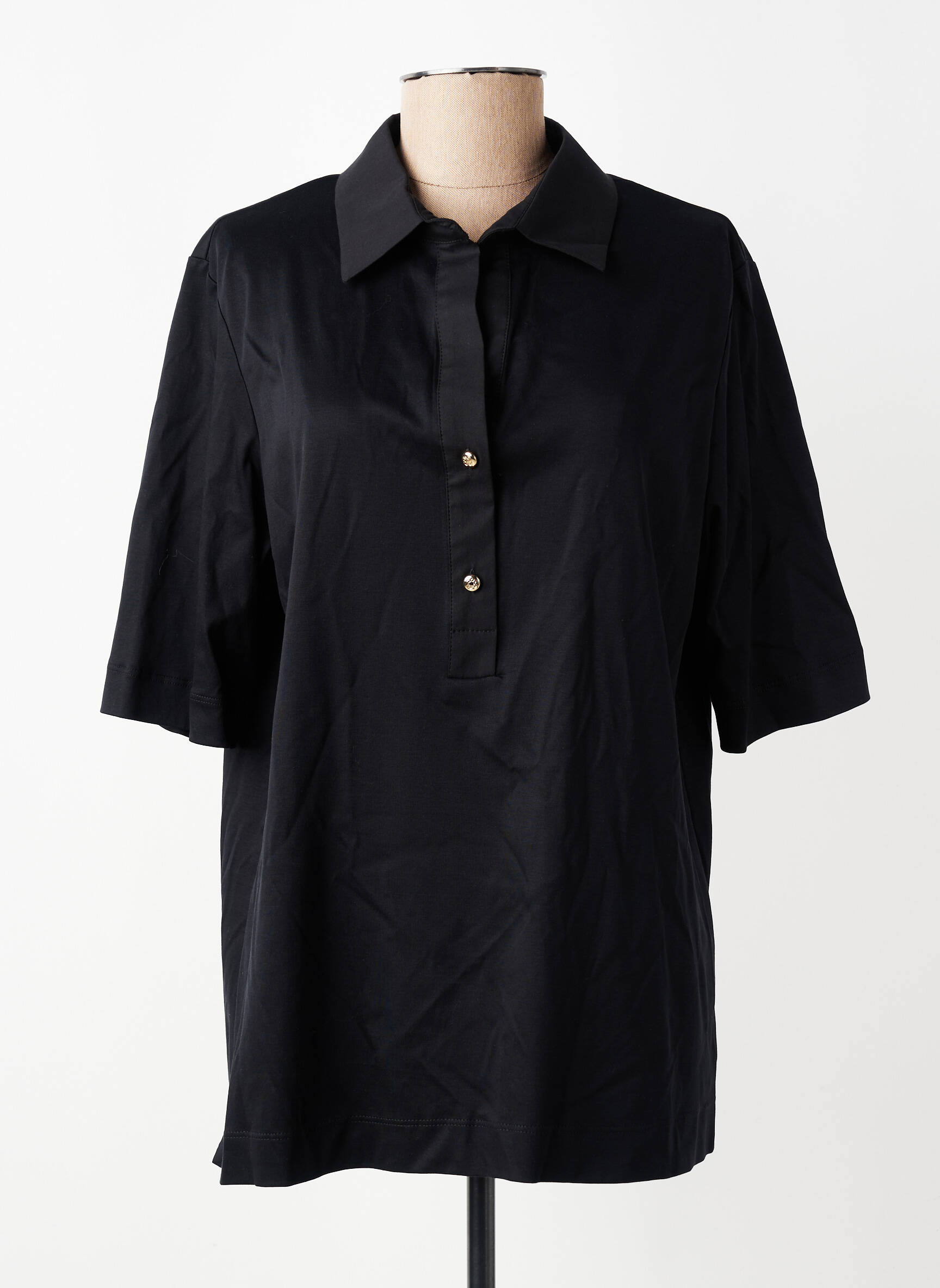 Polo stretch manches courtes noir ELENA MIRO femme