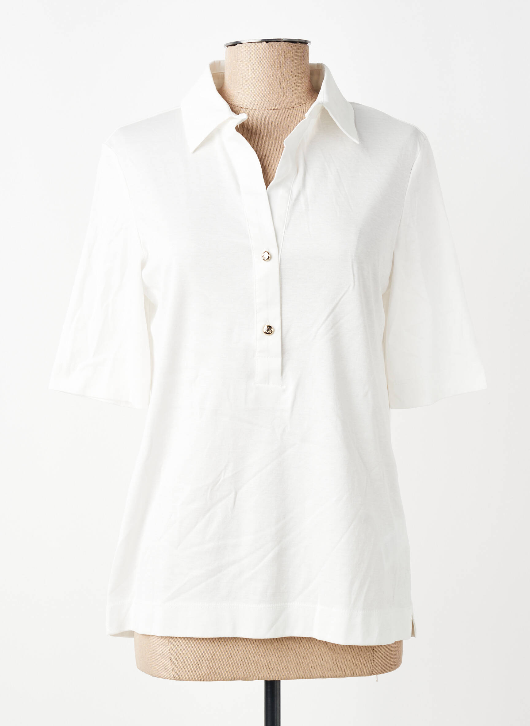 Polo stretch manches courtes beige ELENA MIRO femme