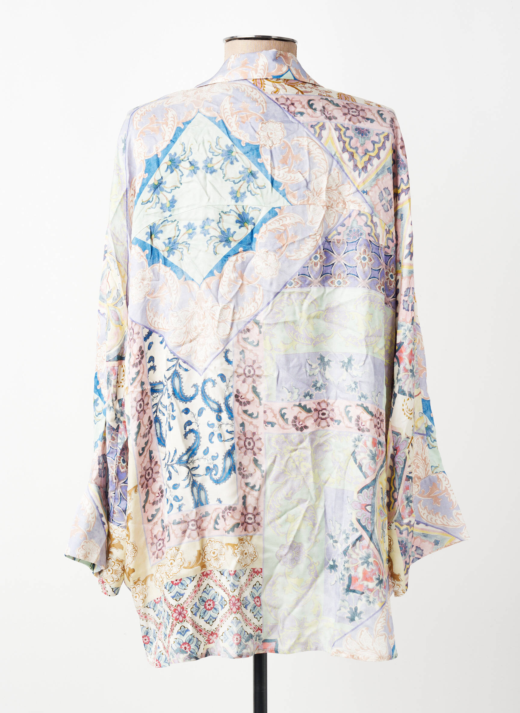 Tunique manches longues col v bleu ELENA MIRO femme