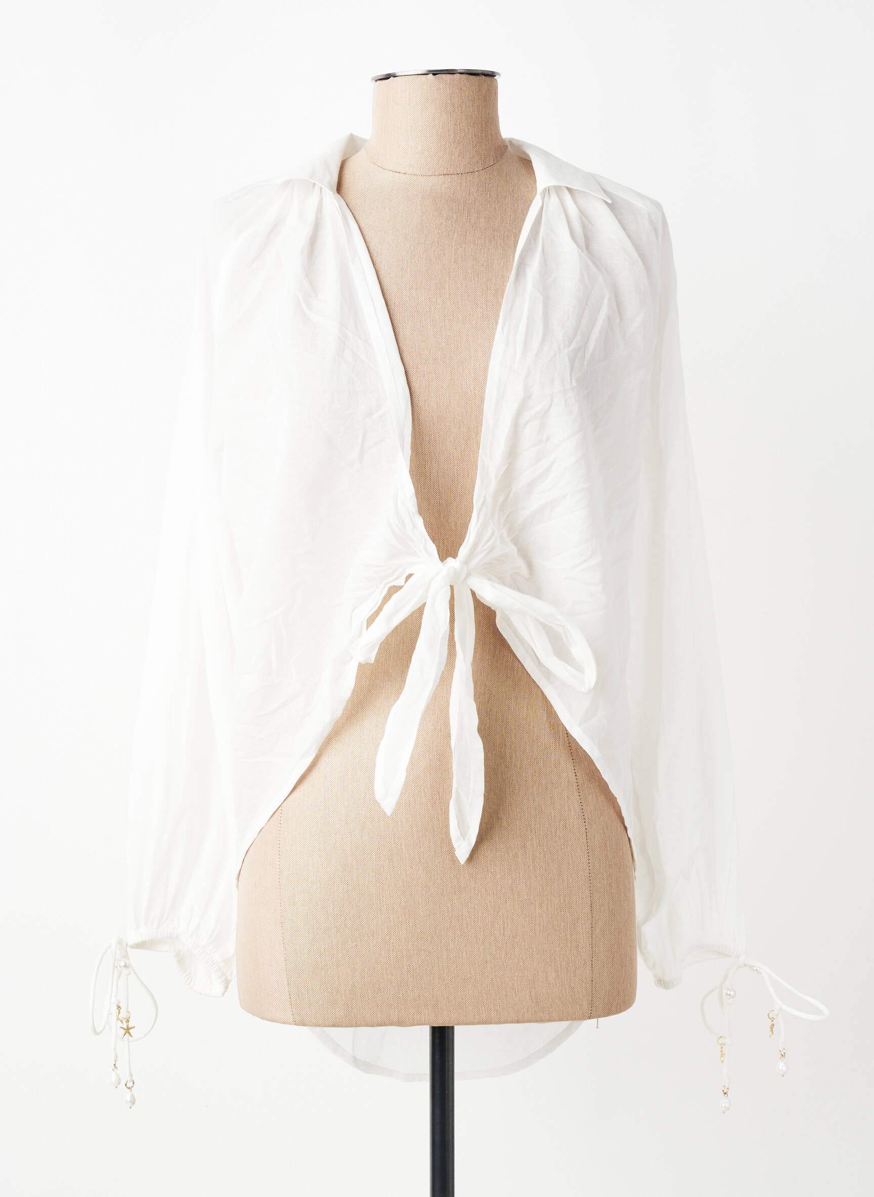 Tunique manches longues légère et transparente blanc TWINSET femme
