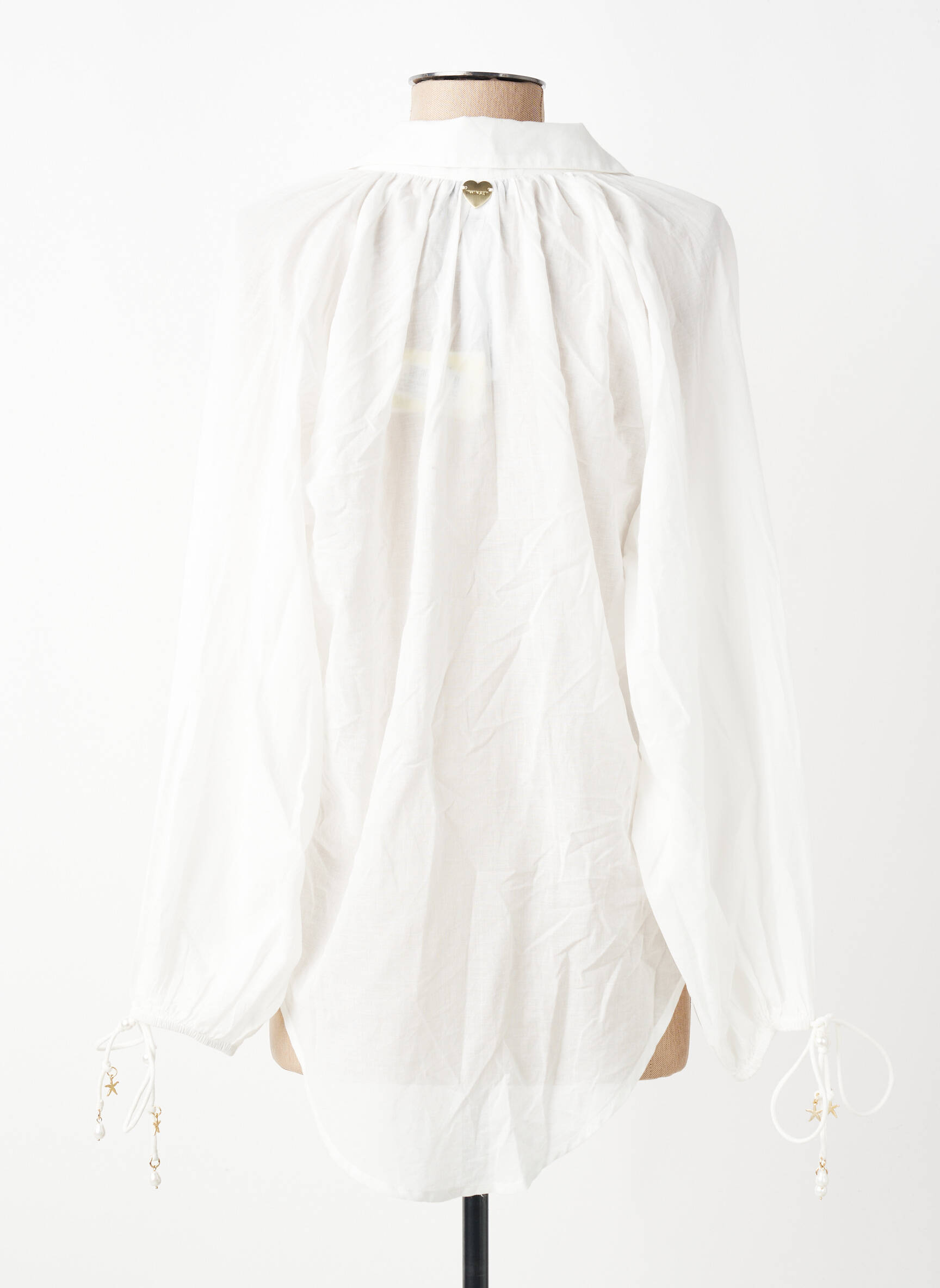 Tunique manches longues légère et transparente blanc TWINSET femme